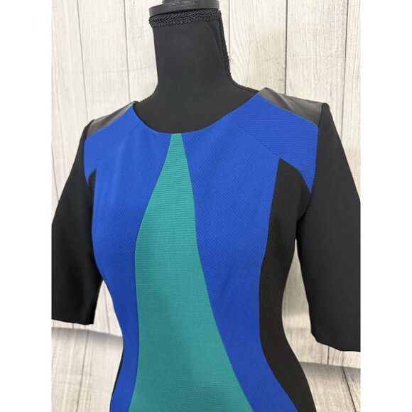 Julia Jordan Women's Size 2 Multicolor Color Block Sheath Short Sleeve Dress - Picture 2 of 9
